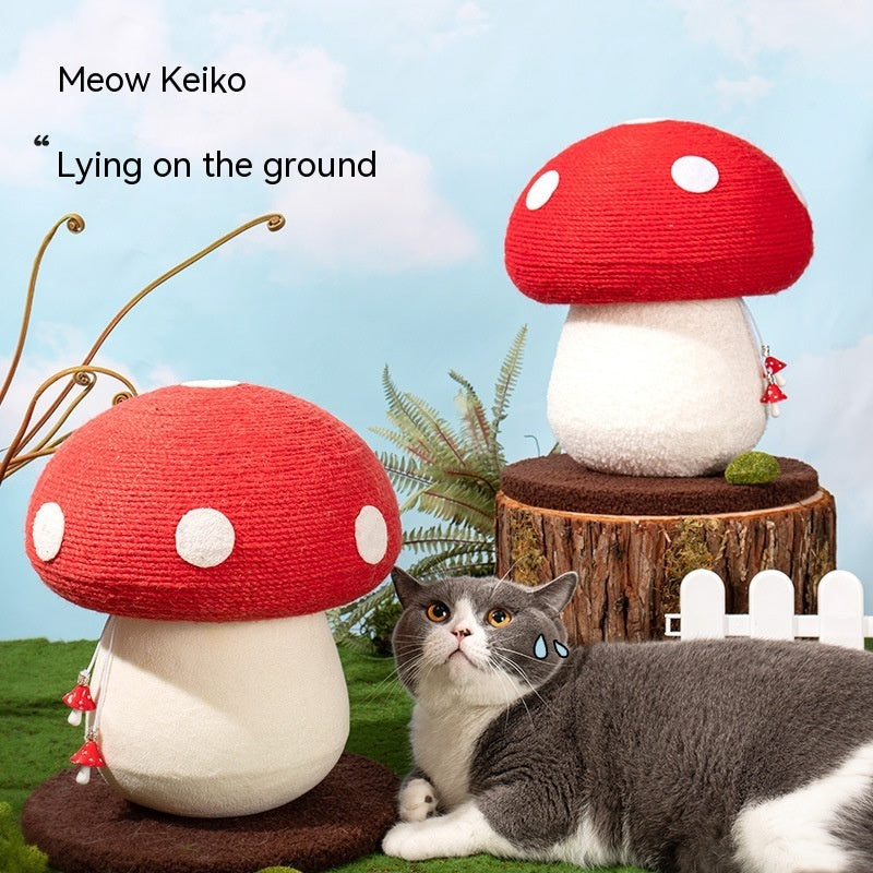 HKM-1833533 Mushroom-Shaped Cat Scratch Board - Durable Sisal with Cloth and Density Plate