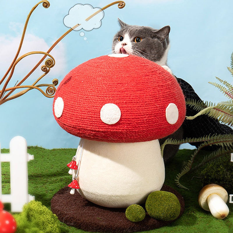 HKM-1833533 Mushroom-Shaped Cat Scratch Board - Durable Sisal with Cloth and Density Plate