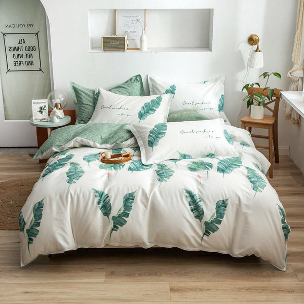HKM-183379 Pure Cotton 40S Hotel Bed Linen Set with Geometric Duvet Cover – Multiple Sizes Available