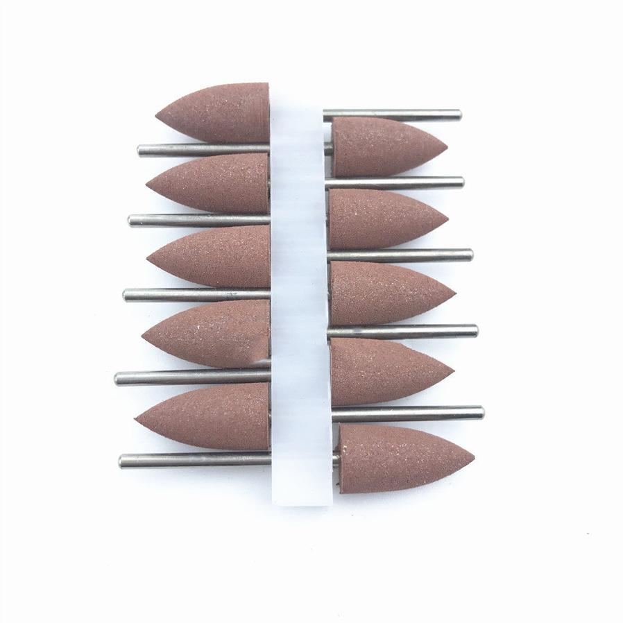 HKM-183379 Silicone Grinding Heads Set with Diamond Powder for Dental Polishing and Grinding - 10 Pieces
