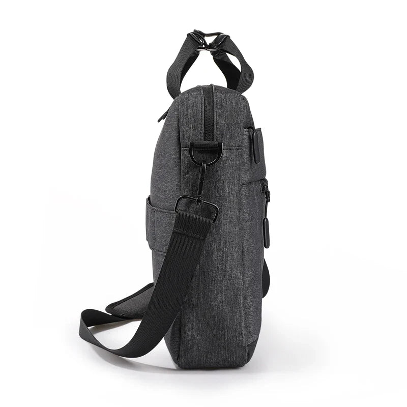 HKM-183443 Lightweight Casual Fabric Briefcase with Shoulder Strap for Men