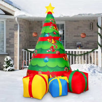 HKM-183507 7 FT Inflatable Christmas Tree with Built-in LEDs for Outdoor Holiday Decoration