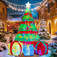 HKM-183507 7 FT Inflatable Christmas Tree with Built-in LEDs for Outdoor Holiday Decoration