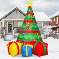 HKM-183507 7 FT Inflatable Christmas Tree with Built-in LEDs for Outdoor Holiday Decoration