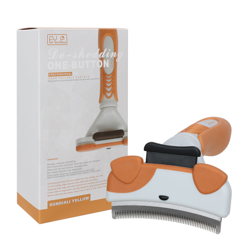 HKM-1835837 Pet Comb Hair Knife for Dogs - Available in Sundial Yellow, Copper Green, and Peace Blue