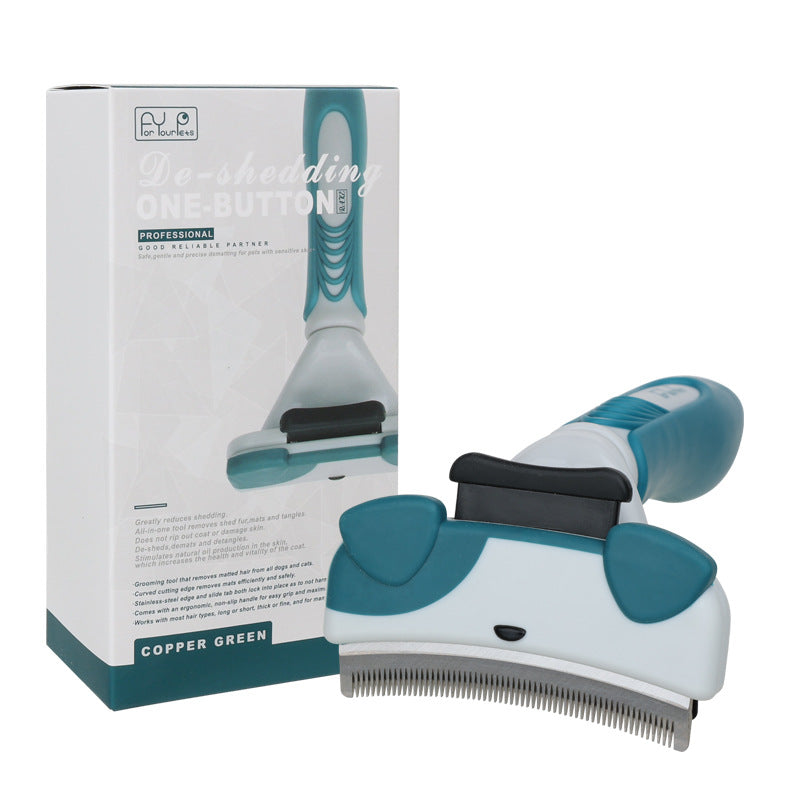 HKM-1835837 Pet Comb Hair Knife for Dogs - Available in Sundial Yellow, Copper Green, and Peace Blue