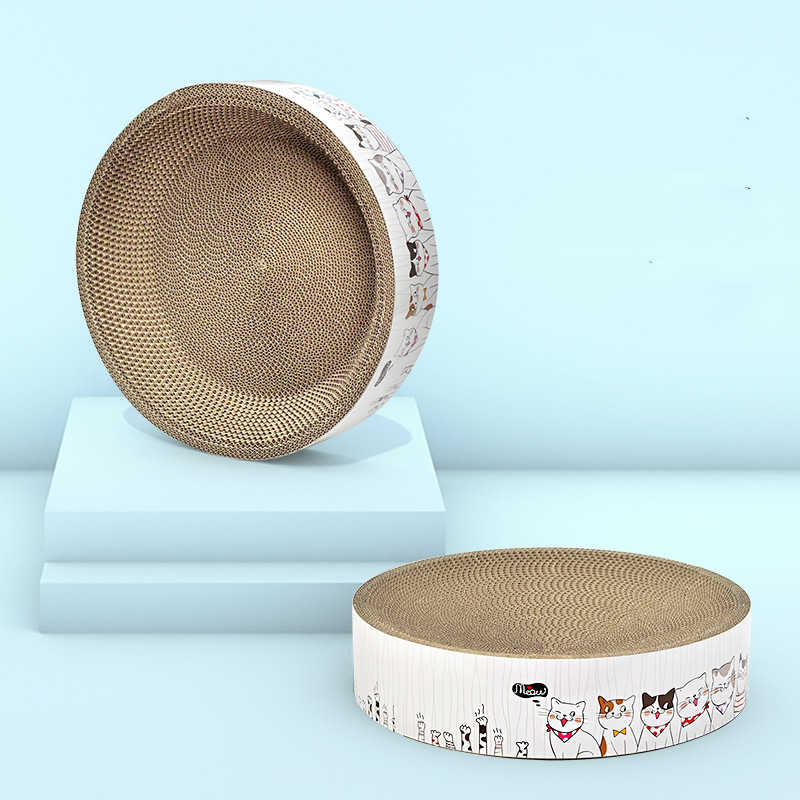 HKM-1836221 Round Corrugated Cat Scratch Board in Bowl Shape - Multiple Sizes Available