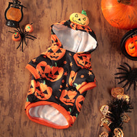 HKM-1836605 Classic Halloween Pumpkin Skirt Costume for Dogs and Cats - Crystal Velvet Pet Clothing