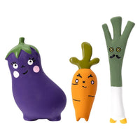 HKM-1837501 Vegetable Dog Chew Toys - Cartoon Onion & Eggplant Teething Latex Toy for Puppies