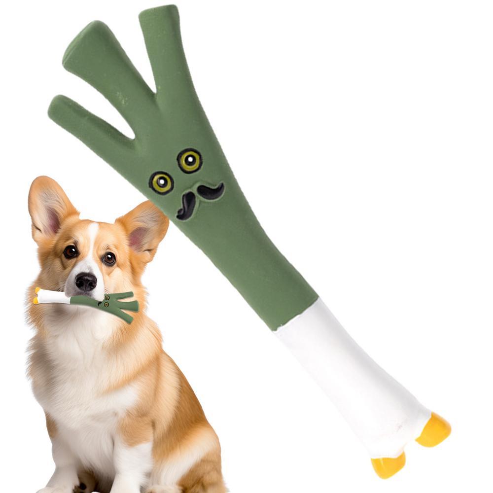 HKM-1837501 Vegetable Dog Chew Toys - Cartoon Onion & Eggplant Teething Latex Toy for Puppies