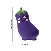 HKM-1837501 Vegetable Dog Chew Toys - Cartoon Onion & Eggplant Teething Latex Toy for Puppies