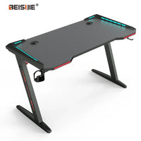 HKM-183763 Adjustable Height RGB Gaming Desk for PC, Modern Computer Table with LED Lighting