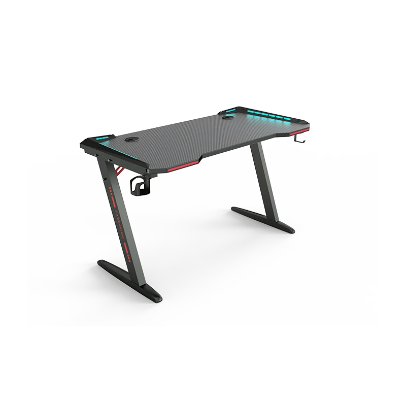 HKM-183763 Adjustable Height RGB Gaming Desk for PC, Modern Computer Table with LED Lighting