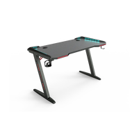 HKM-183763 Adjustable Height RGB Gaming Desk for PC, Modern Computer Table with LED Lighting