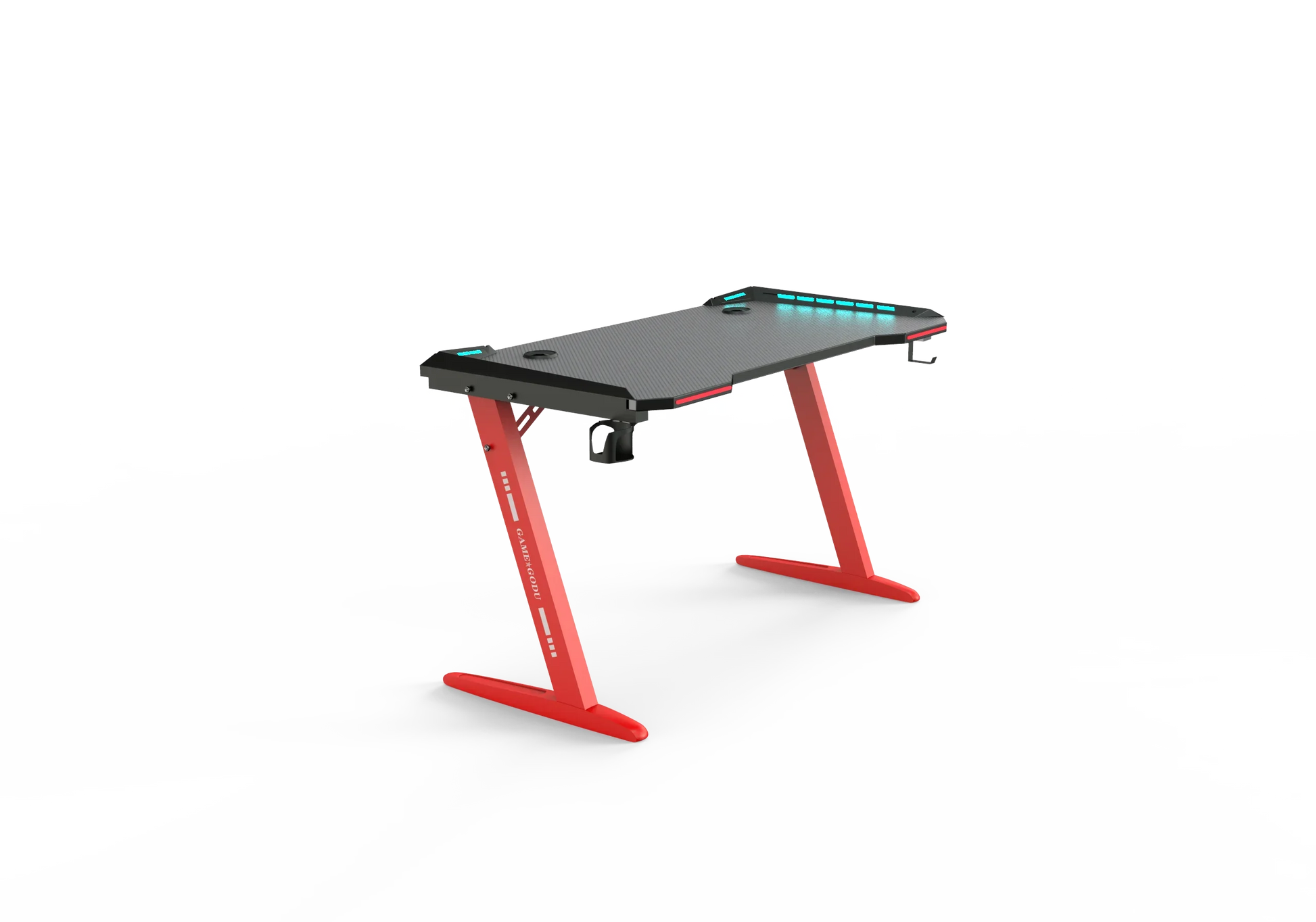 HKM-183763 Adjustable Height RGB Gaming Desk for PC, Modern Computer Table with LED Lighting