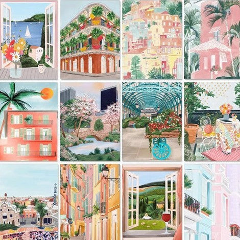 HKM-183827 Modern Digital Oil Painting - Classic 24 Colors on Linen, Frameless Art for Home Decoration