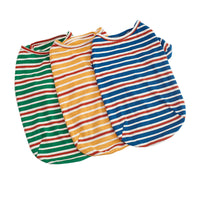 HKM-1838397 Striped Dog T-Shirt in Blue, Yellow, and Green - Sizes S to XXL