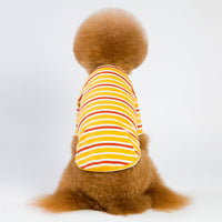 HKM-1838397 Striped Dog T-Shirt in Blue, Yellow, and Green - Sizes S to XXL