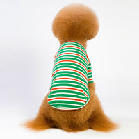 HKM-1838397 Striped Dog T-Shirt in Blue, Yellow, and Green - Sizes S to XXL