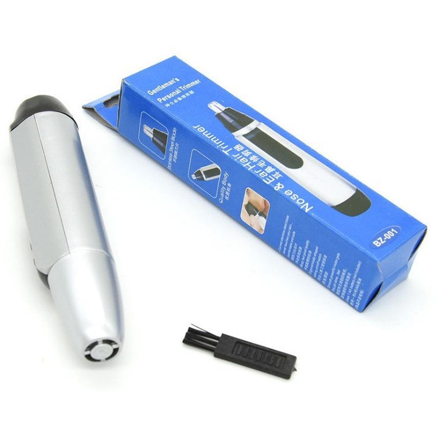 HKM-183955 Silver Electric Nose Hair Trimmer with Waterproof Design and Three-Dimensional Blade