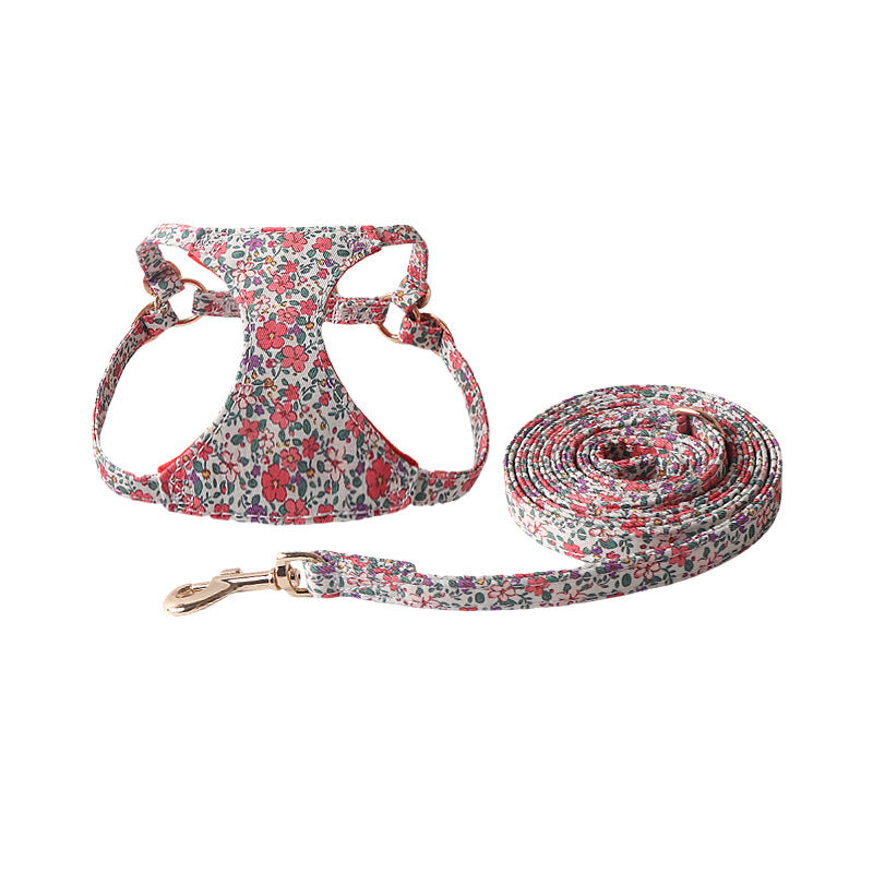 HKM-1839805 Floral Series Pet Harness with Leash in Multiple Colors and Styles