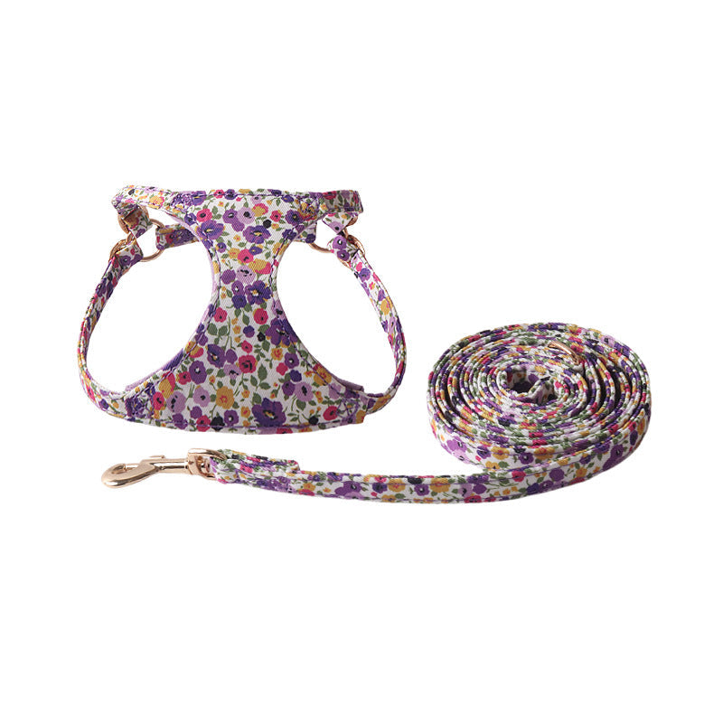 HKM-1839805 Floral Series Pet Harness with Leash in Multiple Colors and Styles