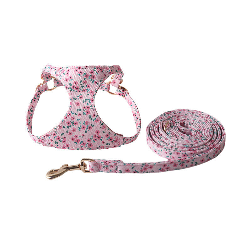 HKM-1839805 Floral Series Pet Harness with Leash in Multiple Colors and Styles