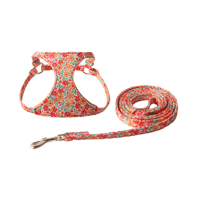 HKM-1839805 Floral Series Pet Harness with Leash in Multiple Colors and Styles