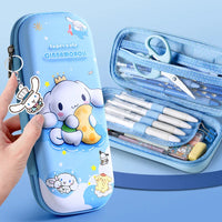 HKM-184019 Cute Kawaii Kuromi Leather Pencil Case for School and Stationery Supplies
