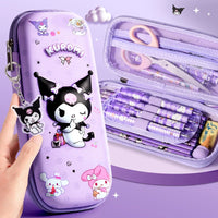 HKM-184019 Cute Kawaii Kuromi Leather Pencil Case for School and Stationery Supplies