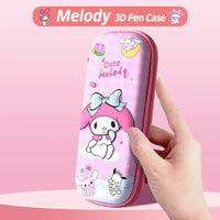 HKM-184019 Cute Kawaii Kuromi Leather Pencil Case for School and Stationery Supplies