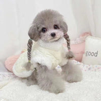 HKM-1840573 Cozy Cotton-Padded Pet Apparel for Autumn and Winter - Cute Rabbit Design in Pink and White