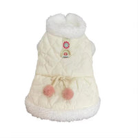 HKM-1840573 Cozy Cotton-Padded Pet Apparel for Autumn and Winter - Cute Rabbit Design in Pink and White