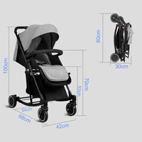 HKM-184083 Lightweight One-Hand Quick Fold Travel System Stroller with Self-Standing Feature for Newborns