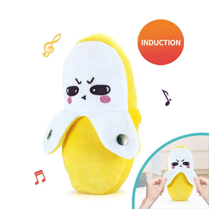 HKM-184147 Inductive Beat Music Banana Plush Toy – Soft Stuffed Animal for Babies and Toddlers, Educational Learning Fun