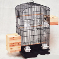 HKM-184147 Portable Wire Bird Cage for Small and Medium Parrots with Accessories, Removable Bottom Mesh for Easy Cleaning