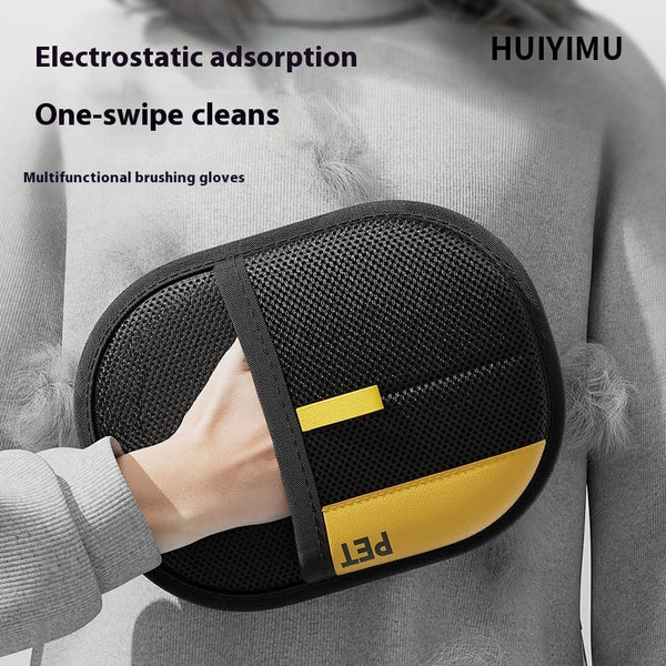 HKM-1841597 Electrostatic Cat Hair Removal Gloves, Velvet Breathable Mesh Cleaner Tool