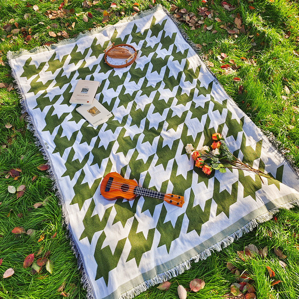HKM-184275 Bohemian Knitted Chenille Camping Rugs in Various Colors and Sizes