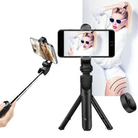 HKM-184275 Portable Bluetooth Selfie Stick with Remote Control - Black & White Options