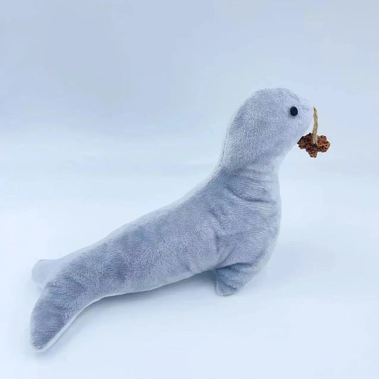 HKM-1843261 Cat Plush Sea Lion Toy with Bell Sound, Catnip & Dental Grinding Features