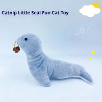 HKM-1843261 Cat Plush Sea Lion Toy with Bell Sound, Catnip & Dental Grinding Features