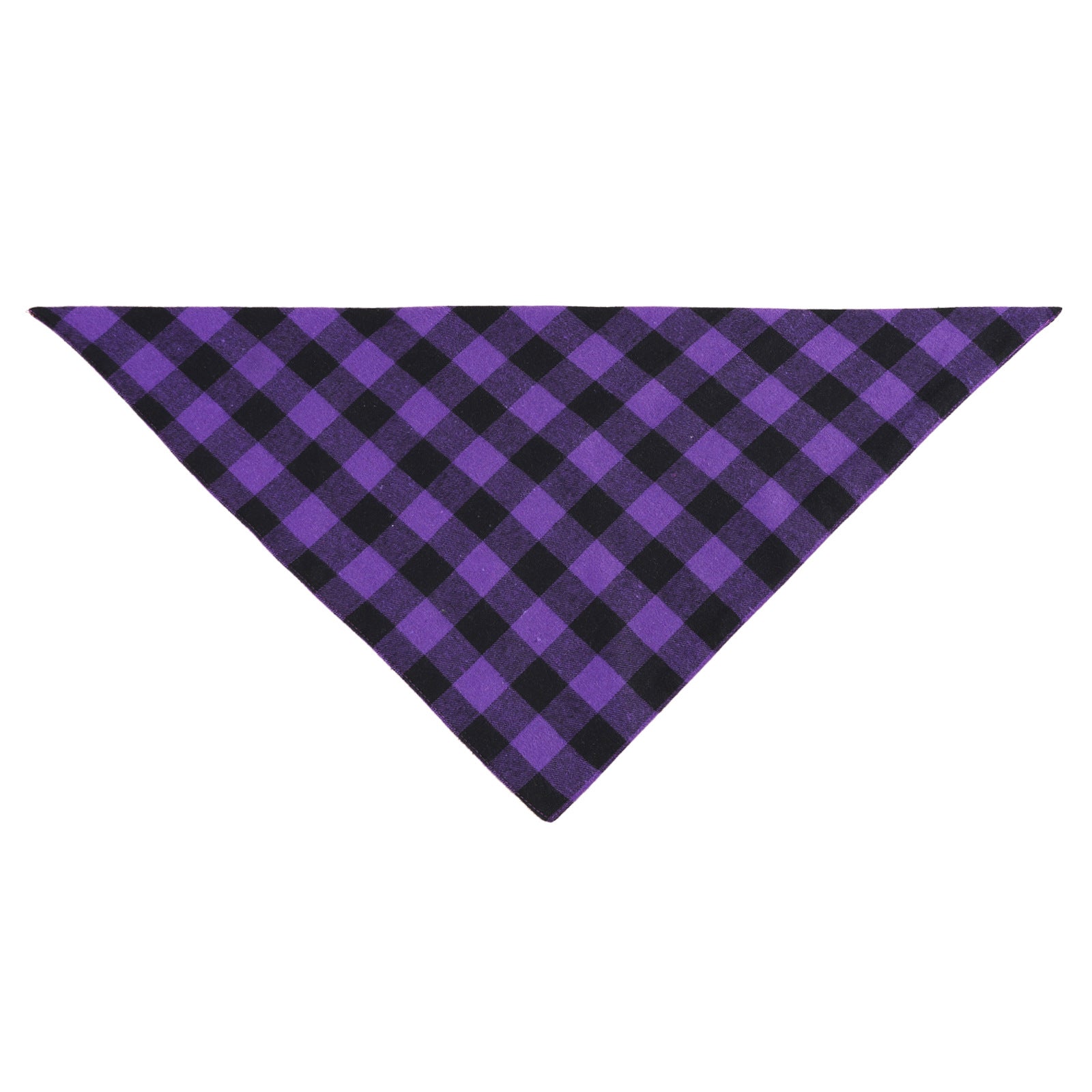 HKM-1843389 Check Pattern Cotton Triangle Scarf for Pets - Winter Wear in Purple Black, Orange Black, Orange White