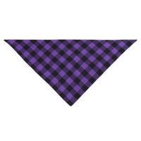 HKM-1843389 Check Pattern Cotton Triangle Scarf for Pets - Winter Wear in Purple Black, Orange Black, Orange White