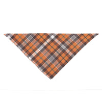 HKM-1843389 Check Pattern Cotton Triangle Scarf for Pets - Winter Wear in Purple Black, Orange Black, Orange White