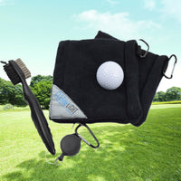 HKM-184467 Golf Cleaning Brush and Microfiber Towel Set - Multiple Color Options Available
