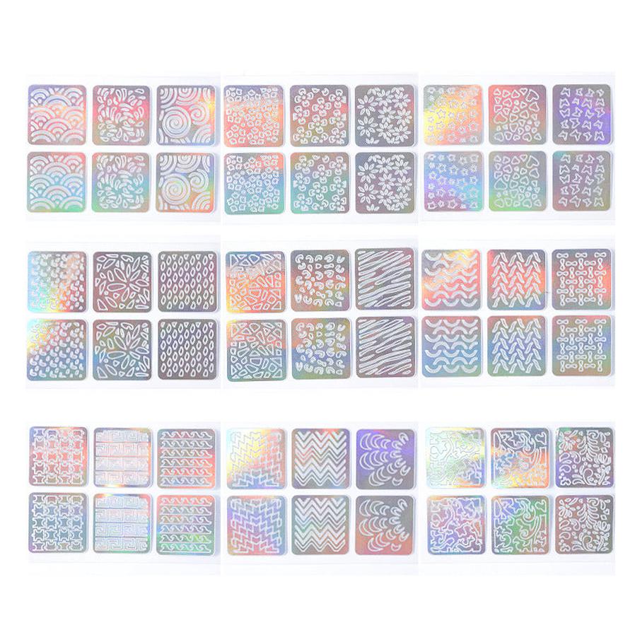 HKM-184531 Laser Cut Nail Art Vinyl Decal Stickers - 12/24 Sheets for Easy Nail Decoration