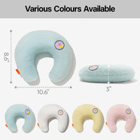 HKM-1845437 Orthopedic U-Shaped Cat Pillow for Joint Relief and Comfortable Sleep, 10.6x9.8 Inch Fluffy Support in Blue