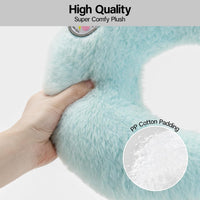 HKM-1845437 Orthopedic U-Shaped Cat Pillow for Joint Relief and Comfortable Sleep, 10.6x9.8 Inch Fluffy Support in Blue