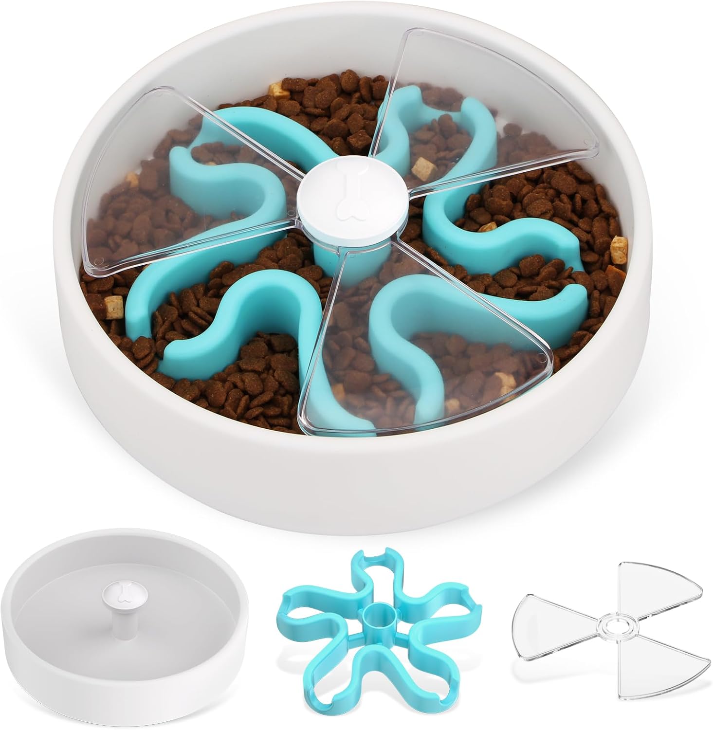HKM-1845949 Interactive Slow Feeder Dog Bowl with Maze Design for Healthy Eating Habits