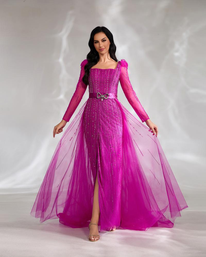 HKM-184595 Elegant Purple Evening Gown for Women - Model EZ25039